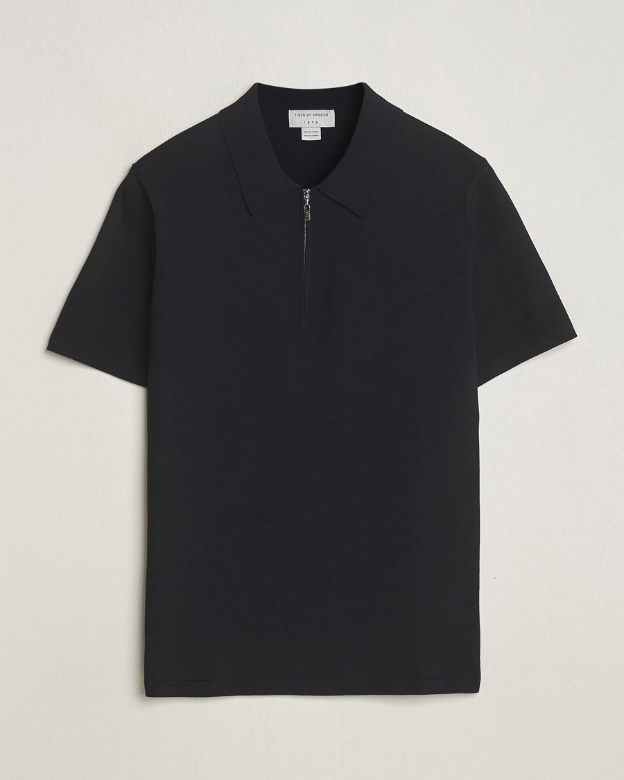 Herre | Polotrøjer | Tiger of Sweden | Orbit Knitted Cotton Polo Dark Sailing