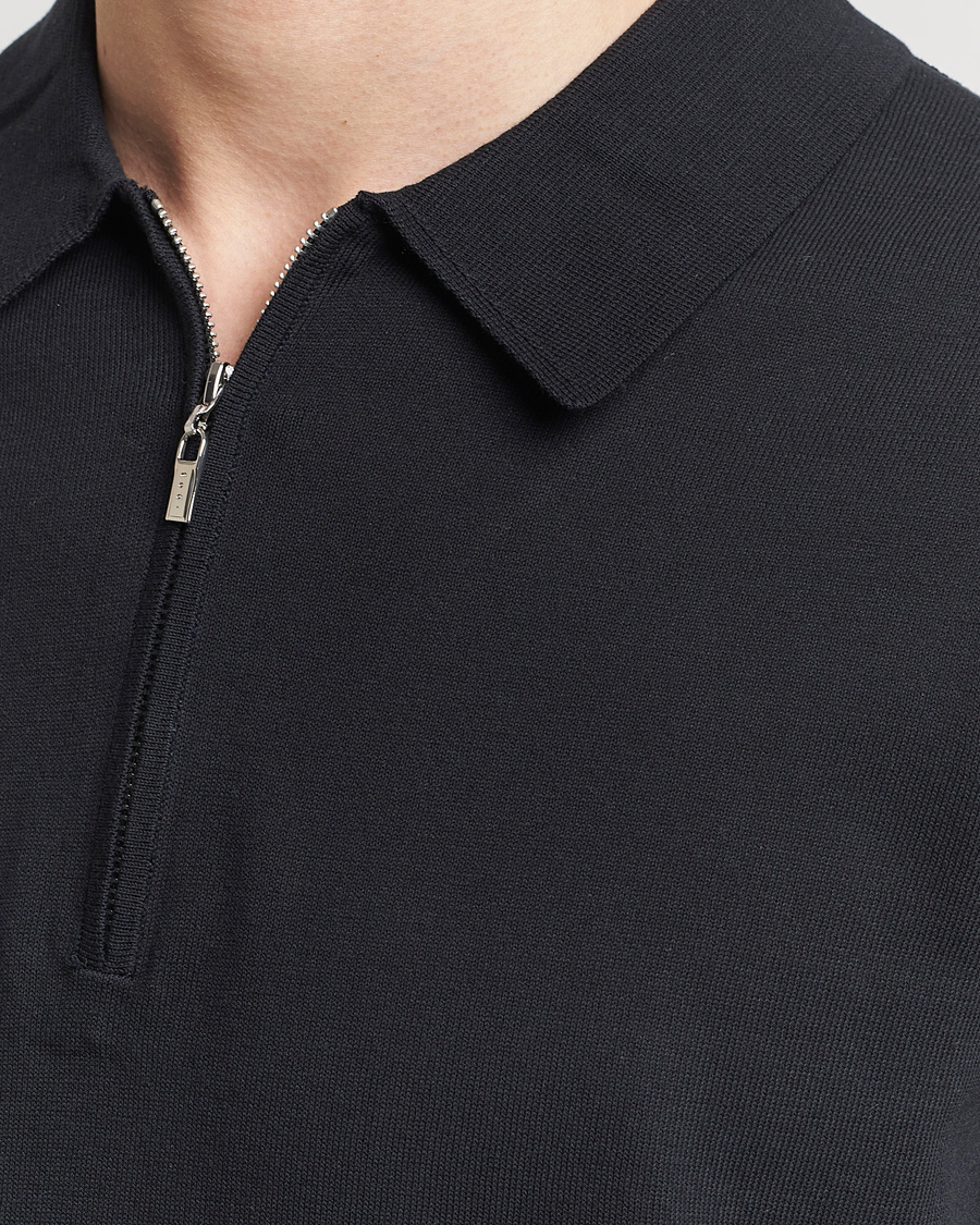 Herre | Polotrøjer | Tiger of Sweden | Orbit Knitted Cotton Polo Dark Sailing