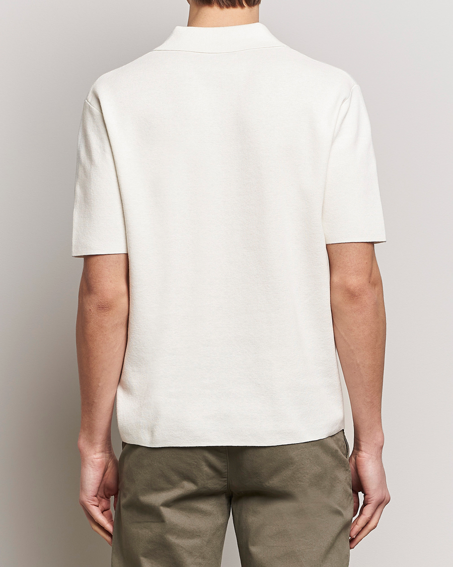 Herre | Polotrøjer | Tiger of Sweden | Maelon Linen/Cotton Knitted Polo Summer Snow