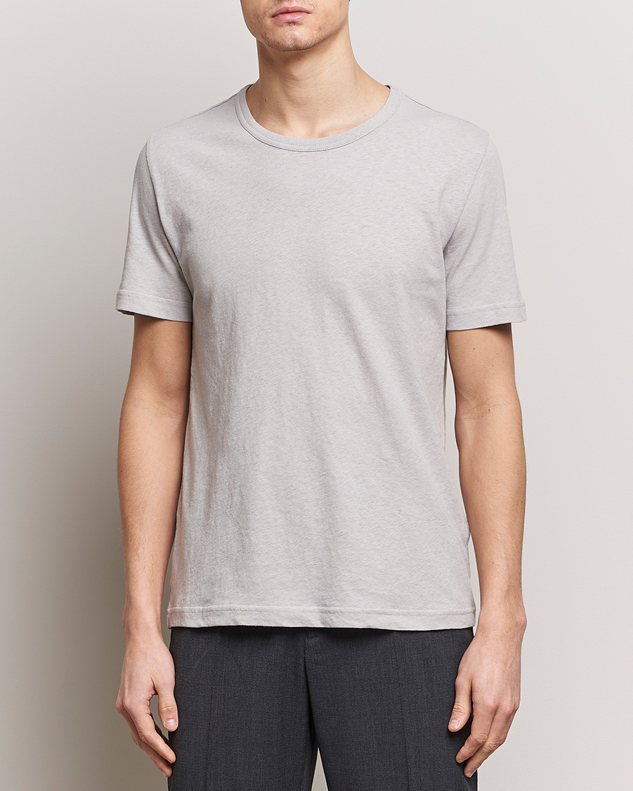 Herre |  | Tiger of Sweden | Olaf Cotton/Linen Crew Neck T-Shirt Granite