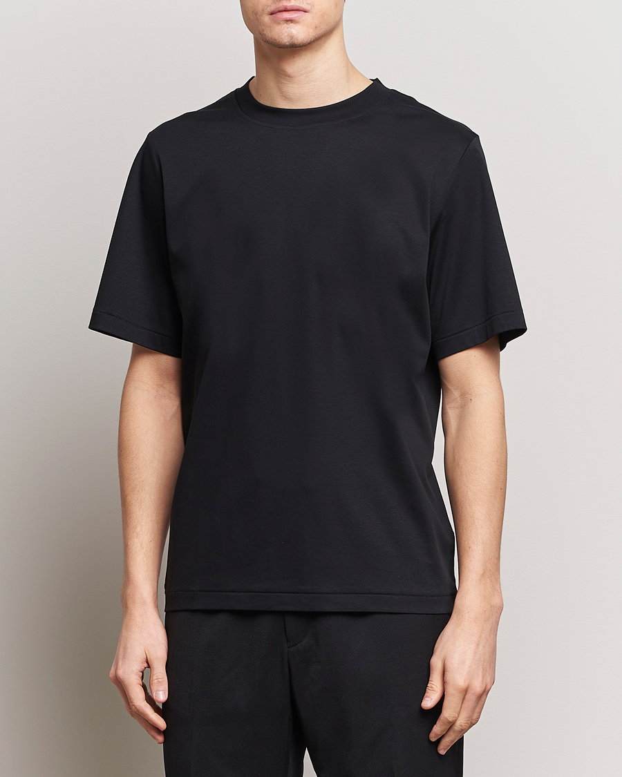 Herre | Business & Beyond | Tiger of Sweden | Mercerized Cotton Crew Neck T-Shirt Black