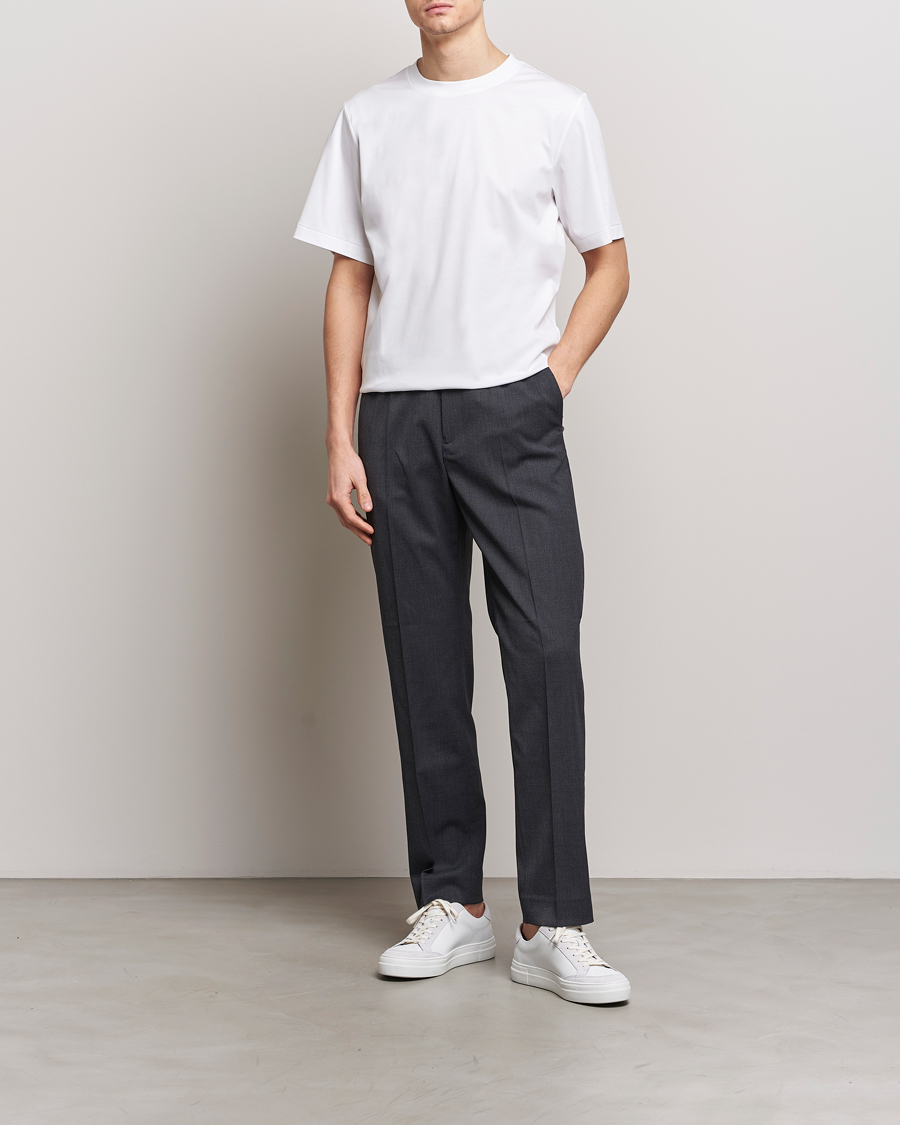 Herre | T-Shirts | Tiger of Sweden | Mercerized Cotton Crew Neck T-Shirt Pure White