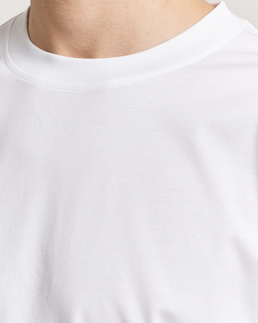 Herre | T-Shirts | Tiger of Sweden | Mercerized Cotton Crew Neck T-Shirt Pure White