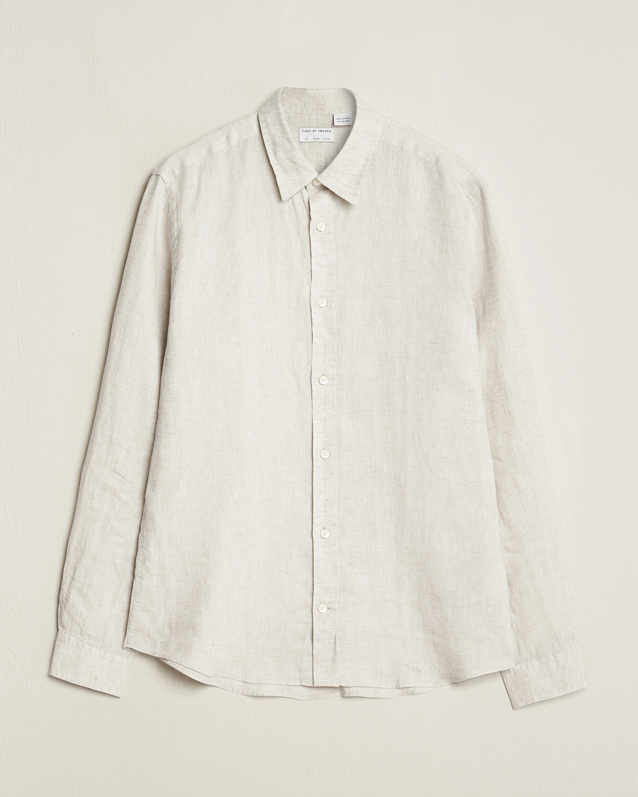 Herre |  | Tiger of Sweden | Spenser Linen Shirt Pale Clay