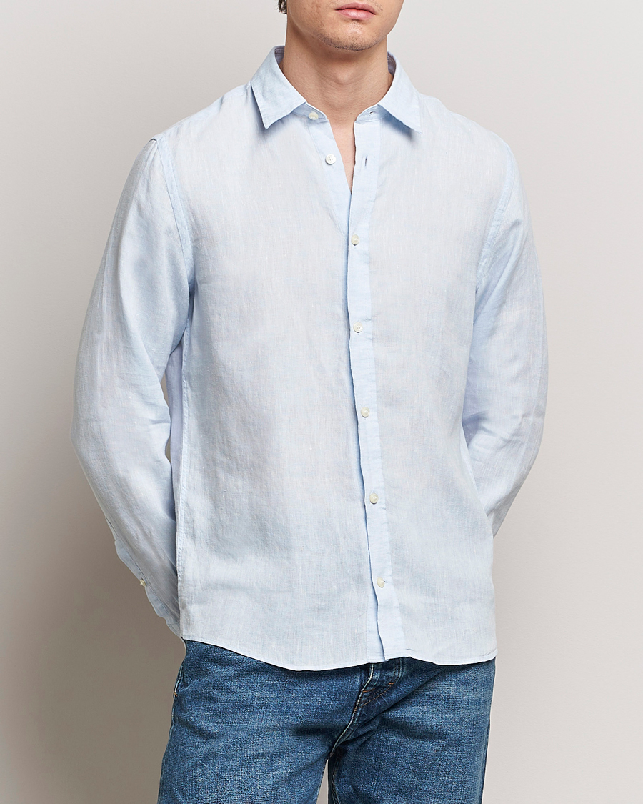 Herre |  | Tiger of Sweden | Spenser Linen Shirt Light Blue