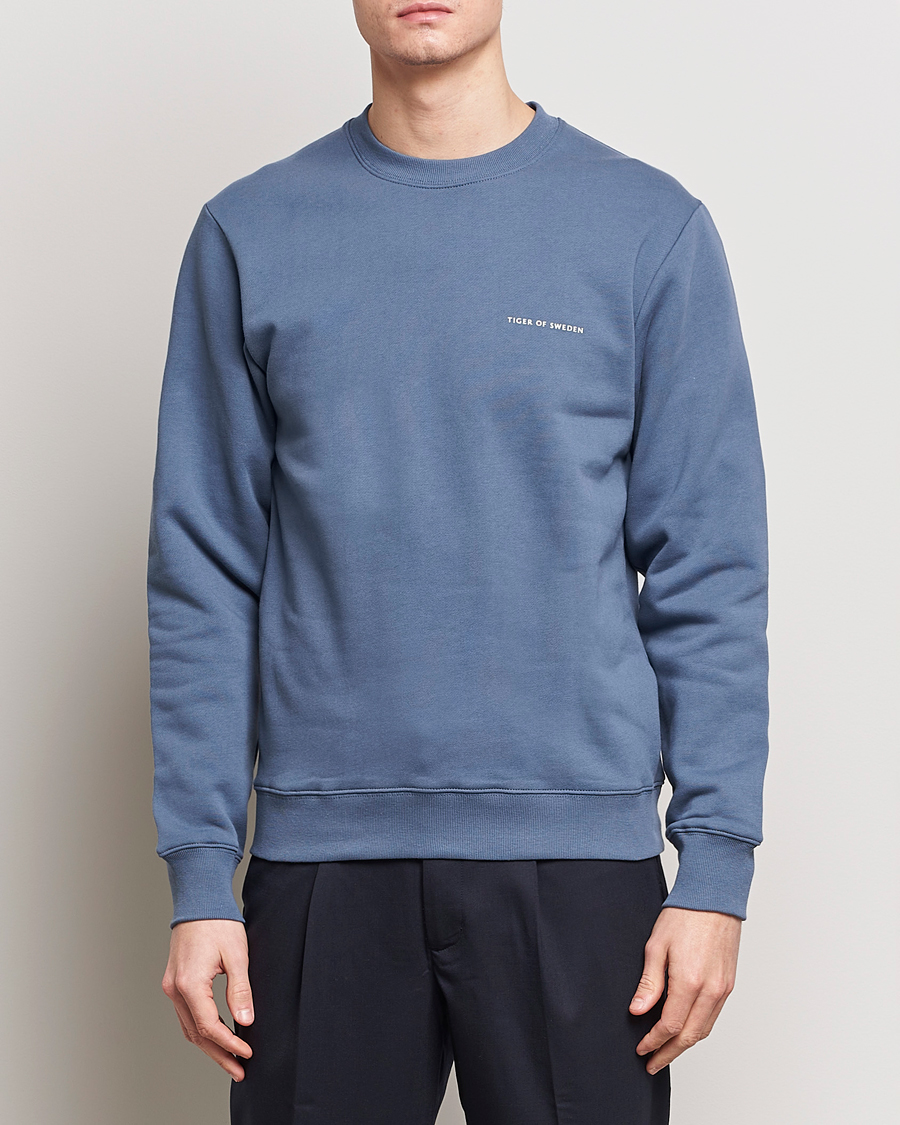 Herre | Business & Beyond | Tiger of Sweden | Emerson Crew Neck Sweatshirt Thunder Blue