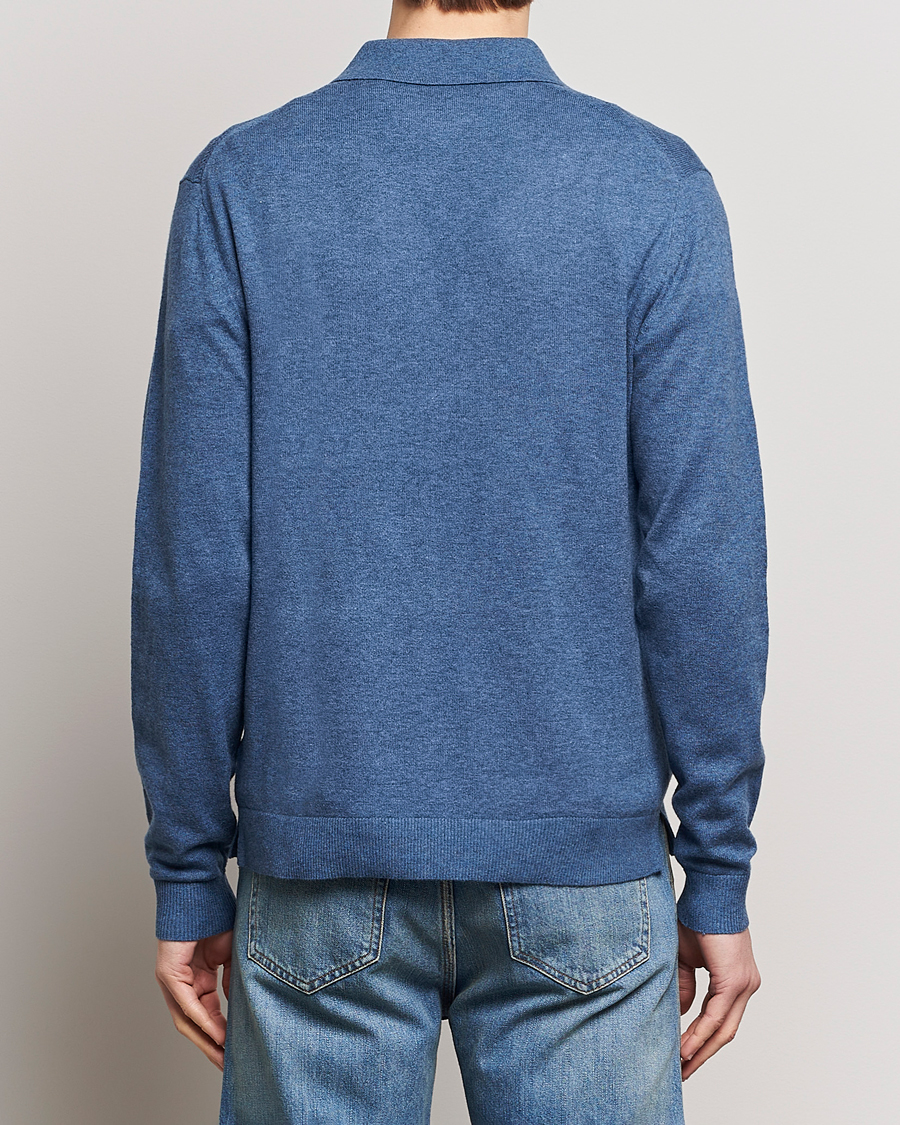 Herre | Trøjer | Tiger of Sweden | Orbit Wool/Cotton Half Zip Thunder Blue