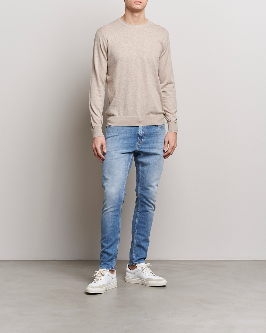 Herre | Trøjer | Tiger of Sweden | Michas Cotton/Linen Knitted Sweater Soft Latte