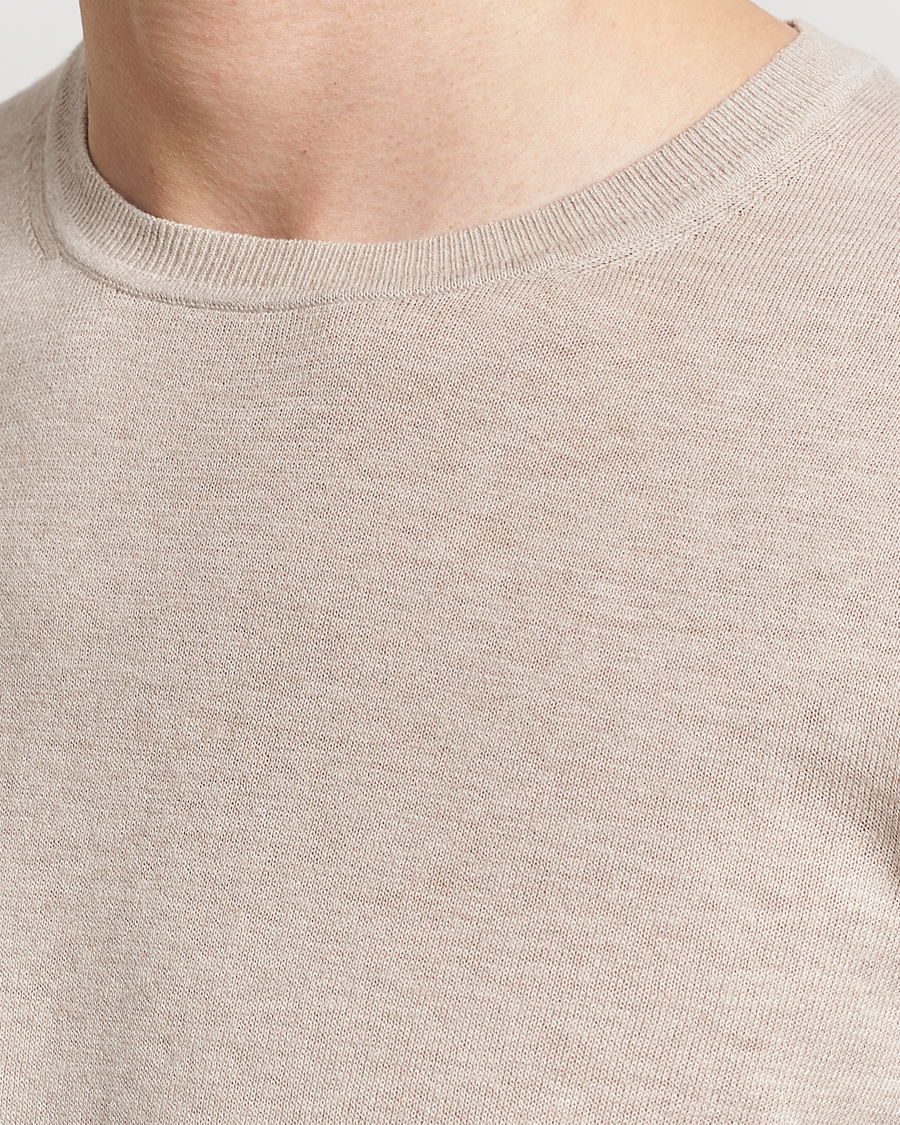 Herre | Trøjer | Tiger of Sweden | Michas Cotton/Linen Knitted Sweater Soft Latte