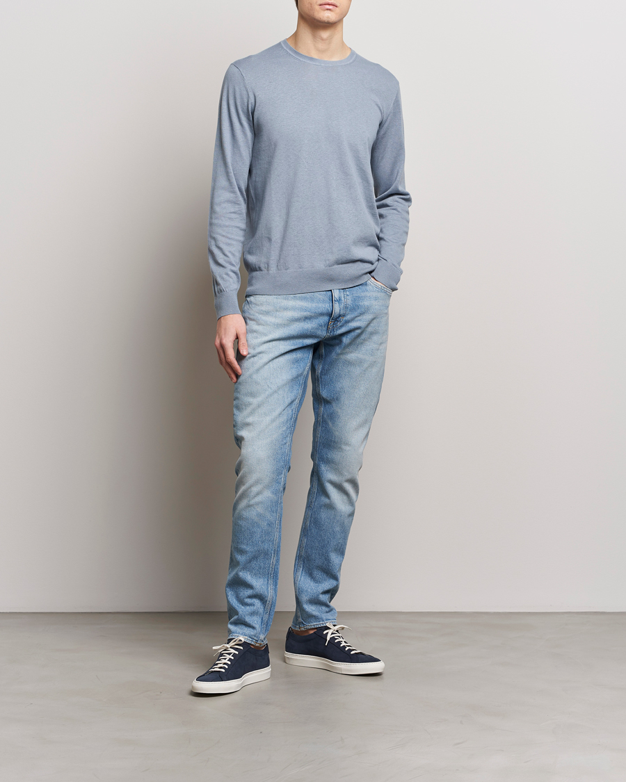 Herre | Trøjer | Tiger of Sweden | Michas Cotton/Linen Knitted Sweater Polar Blue