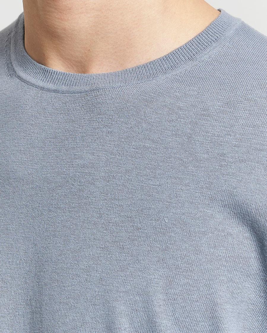 Herre | Trøjer | Tiger of Sweden | Michas Cotton/Linen Knitted Sweater Polar Blue