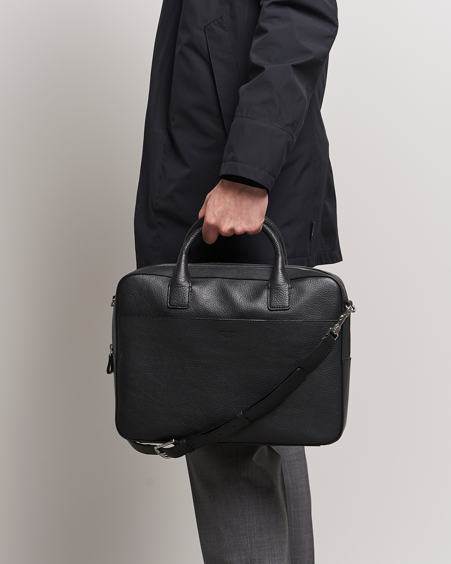 Herre | Afdelinger | Tiger of Sweden | Capa Grained Leather Briefcase Black