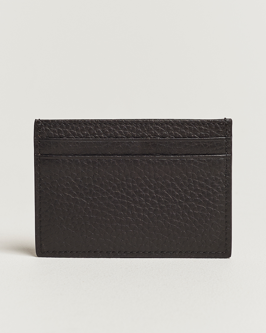 Herre | Punge | Tiger of Sweden | Wharf Grained Leather Card Holder Dark Brown