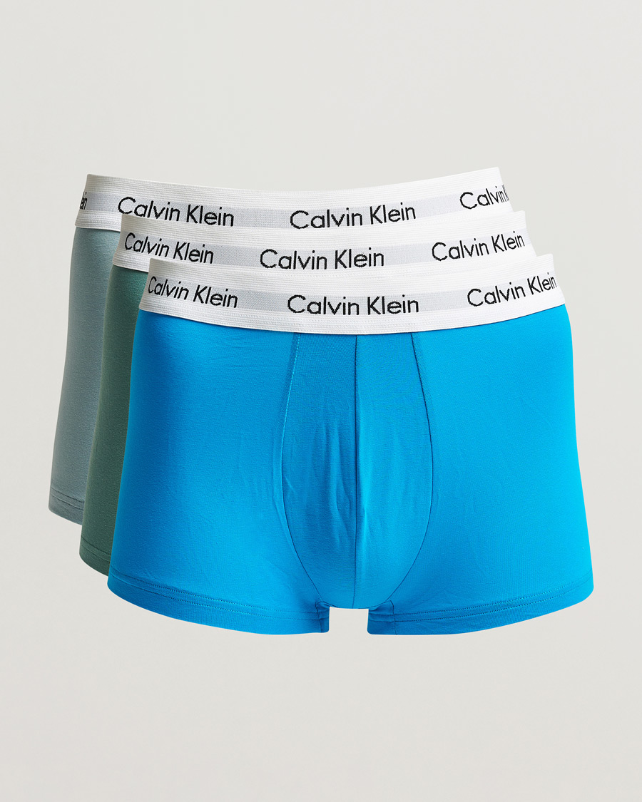 Herre | Undertøj | Calvin Klein | Cotton Stretch Trunk 3-pack Blue/Dust Blue/Green