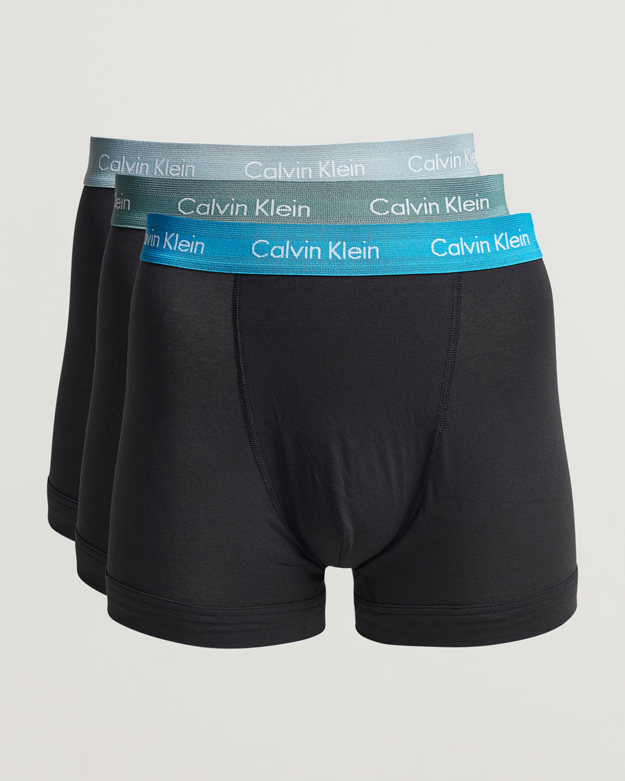 Herre | Undertøj | Calvin Klein | Cotton Stretch Trunk 3-pack Blue/Dust Blue/Green
