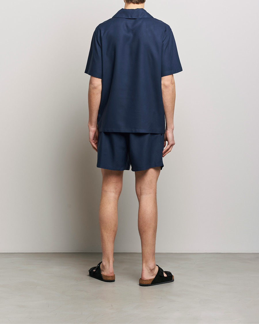 Herre | Tøj | Calvin Klein | Viscose Short Sleeve Pyjama Set Blue Shadow