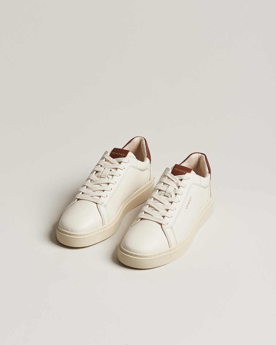 Herre | Preppy Authentic | GANT | Mc Julien Leather Sneaker Off White/Cognac