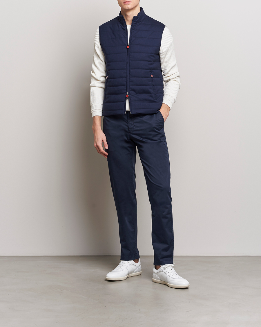 Herre | Jakker | Kiton | Technical Wool Gilet Navy