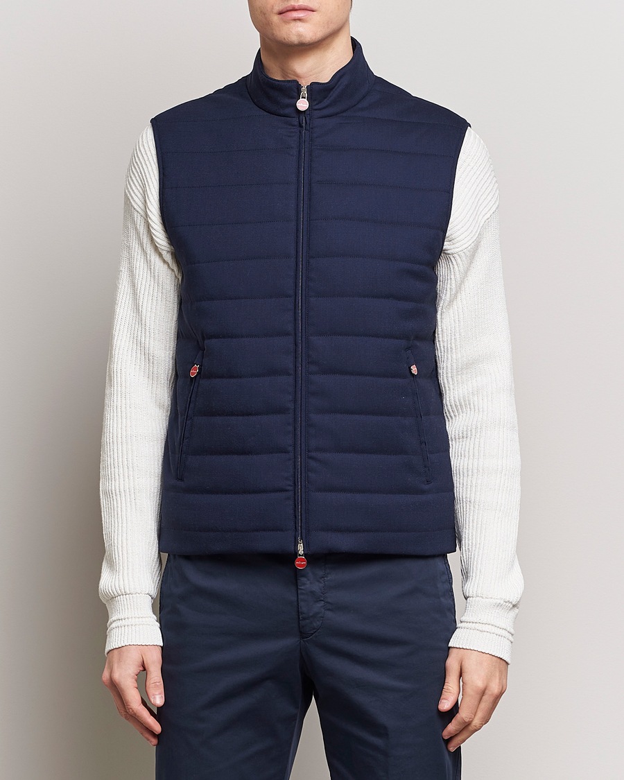 Herre | Jakker | Kiton | Technical Wool Gilet Navy