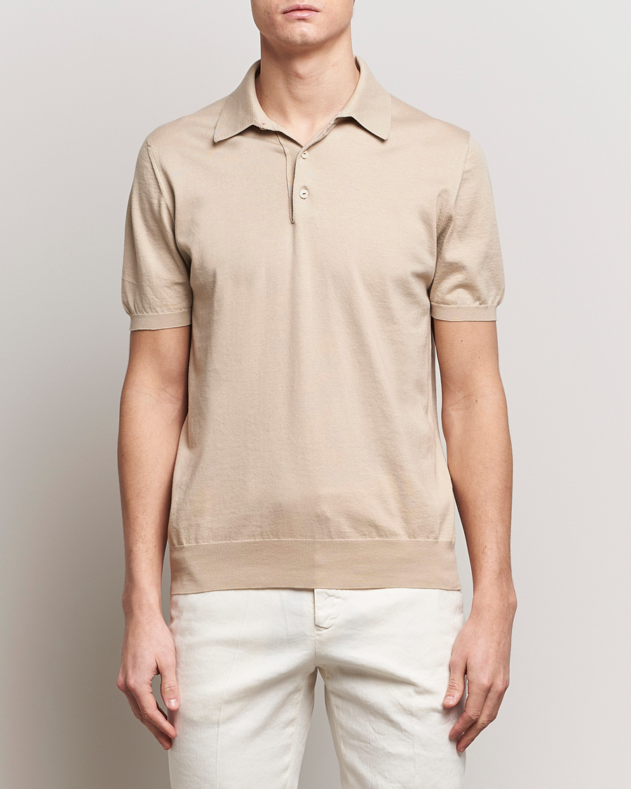 Herre | Polotrøjer | Kiton | Sea Island Cotton Polo Beige