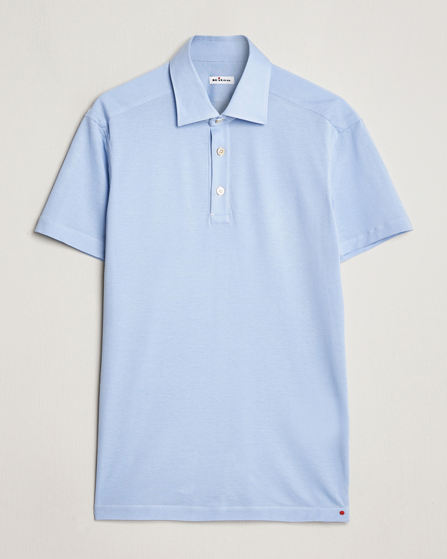 Herre | Polotrøjer | Kiton | Short Sleeve Jersey Polo Light Blue