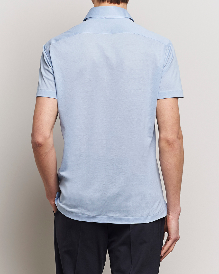 Herre | Polotrøjer | Kiton | Short Sleeve Jersey Polo Light Blue