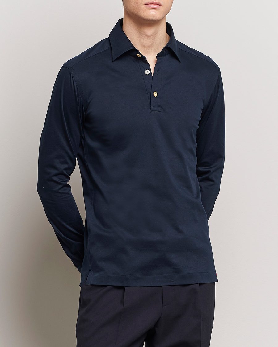 Herre | Poloskjorter | Kiton | Popover Shirt Navy