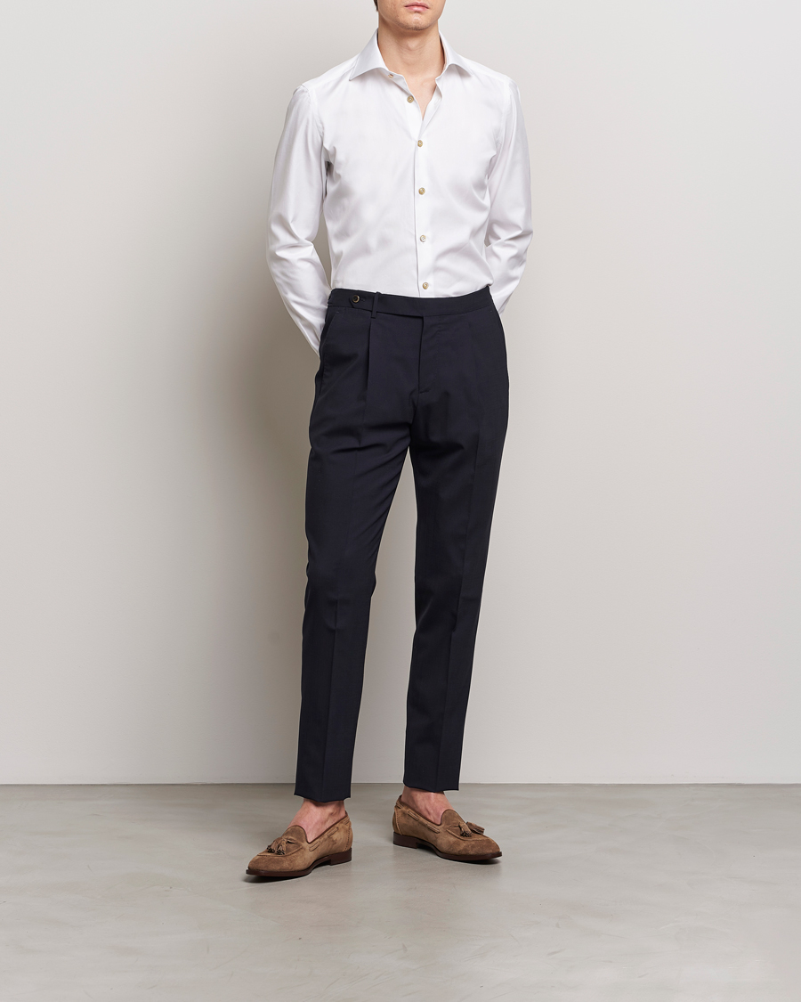 Herre | Italian Department | Kiton | Slim Fit Dress Shirt White