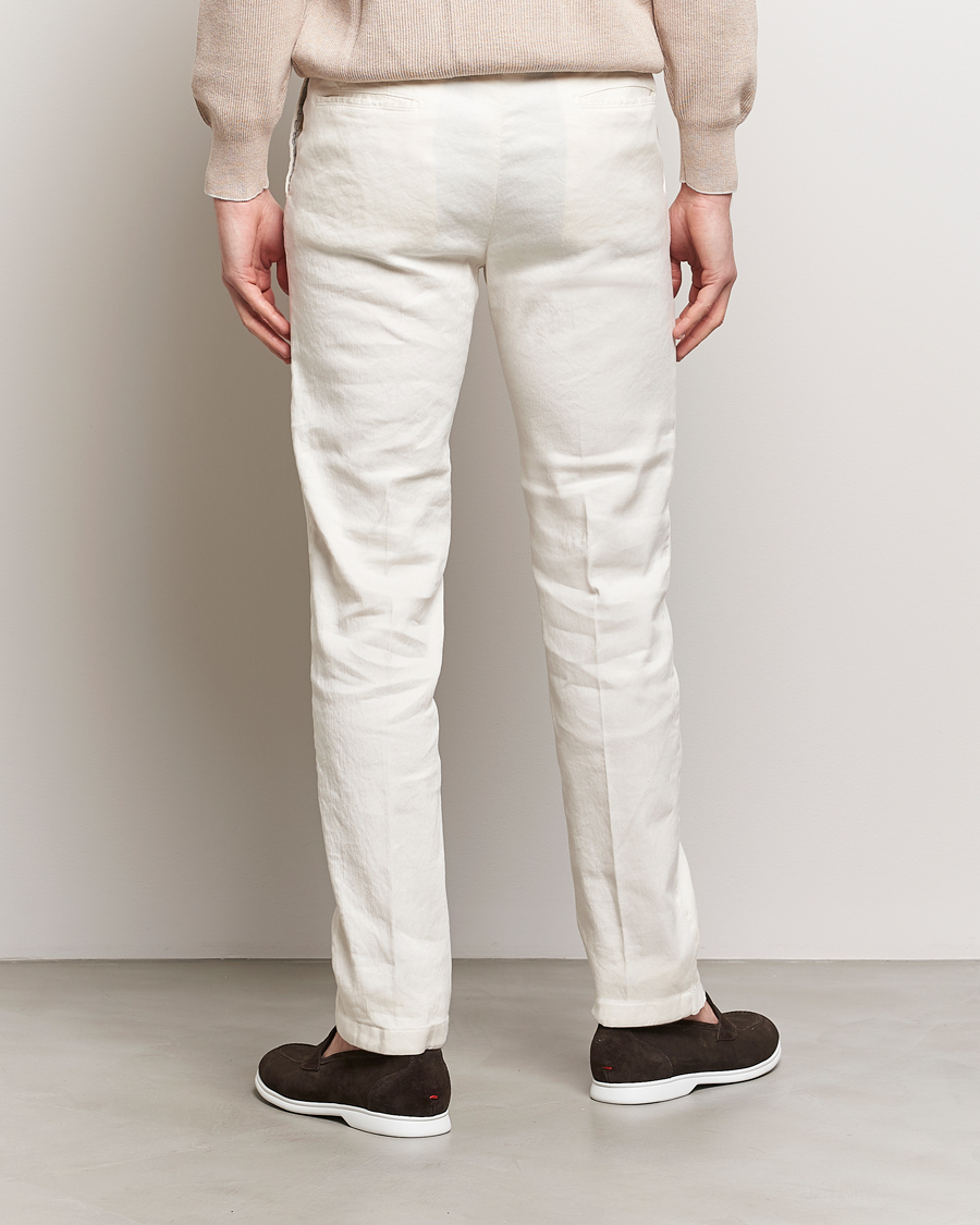 Herre | Bukser | Kiton | Linen Trousers Light Beige