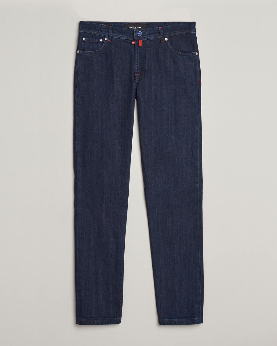 Herre |  | Kiton | Slim Fit 5-Pocket Jeans Dark Indigo