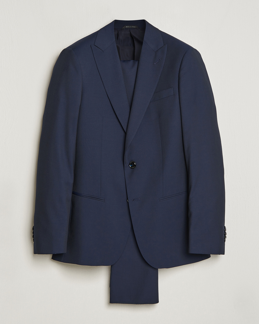 Herre | Jakkesæt | Giorgio Armani | Slim Fit Peak Lapel Wool Suit Navy