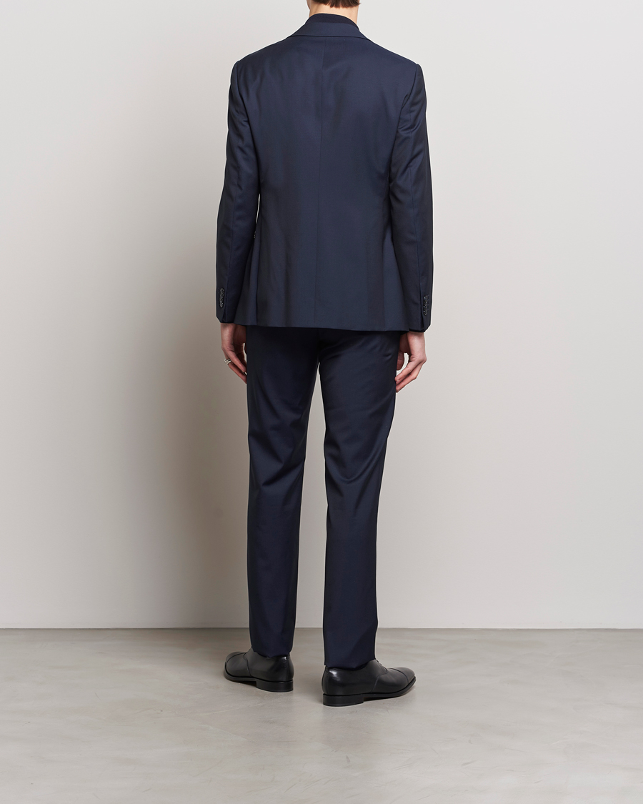 Herre | Italian Department | Giorgio Armani | Slim Fit Peak Lapel Wool Suit Navy