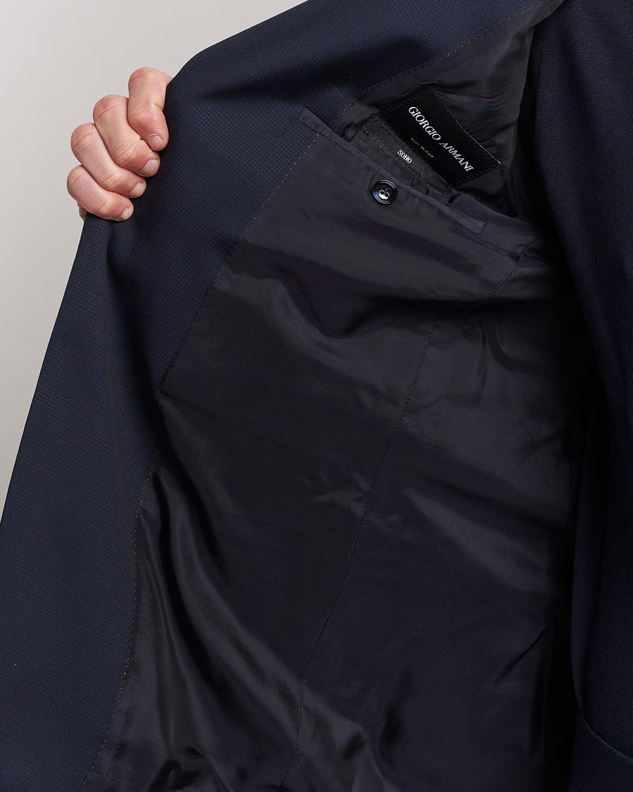 Herre | Jakkesæt | Giorgio Armani | Slim Fit Peak Lapel Wool Suit Navy