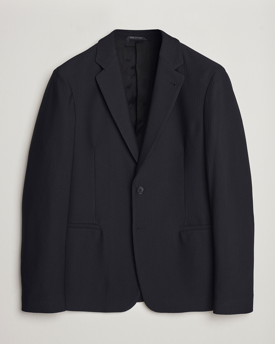 Herre | Blazere & jakker | Giorgio Armani | Single Breasted Mesh Blazer Black