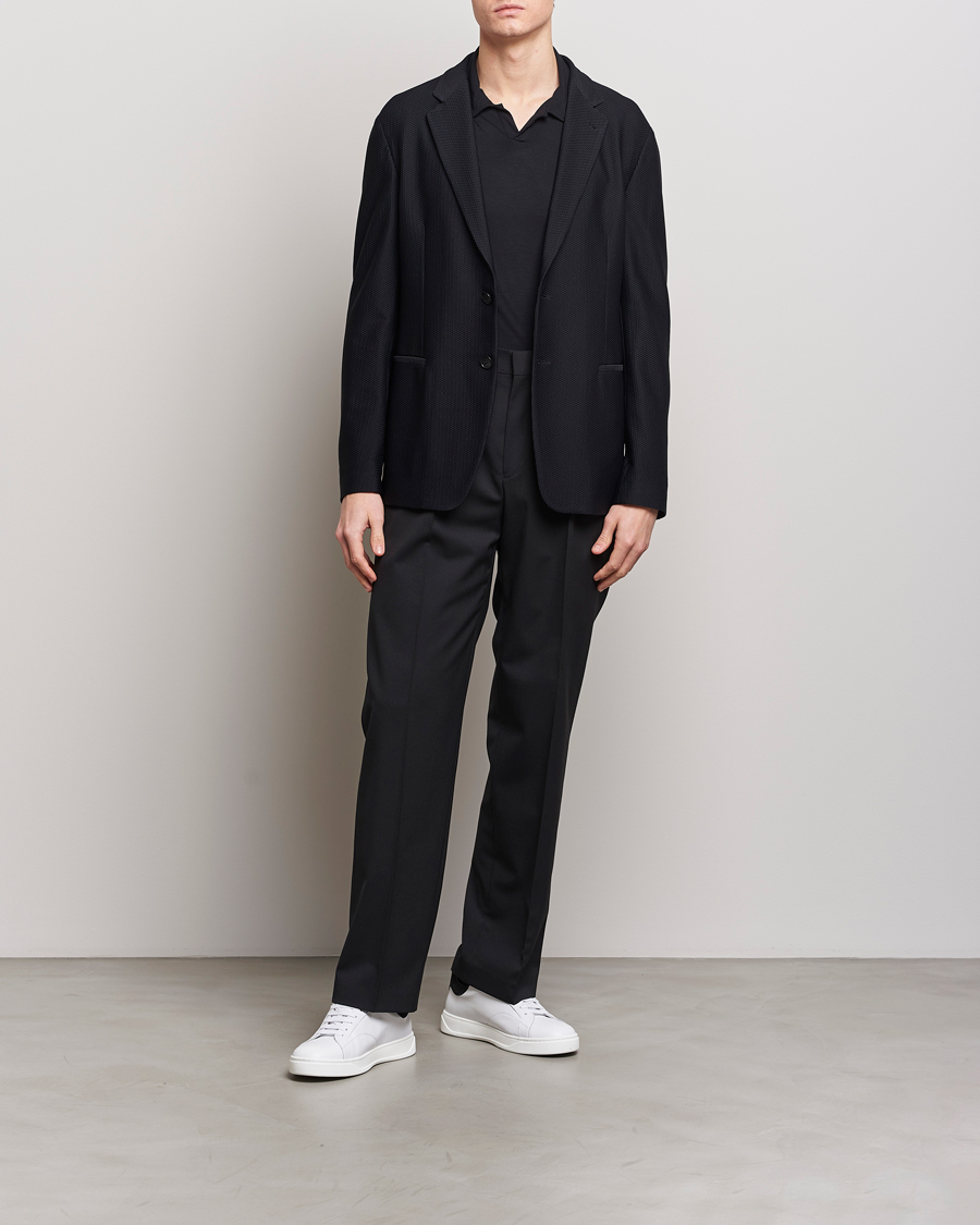 Herre | Blazere & jakker | Giorgio Armani | Single Breasted Mesh Blazer Black