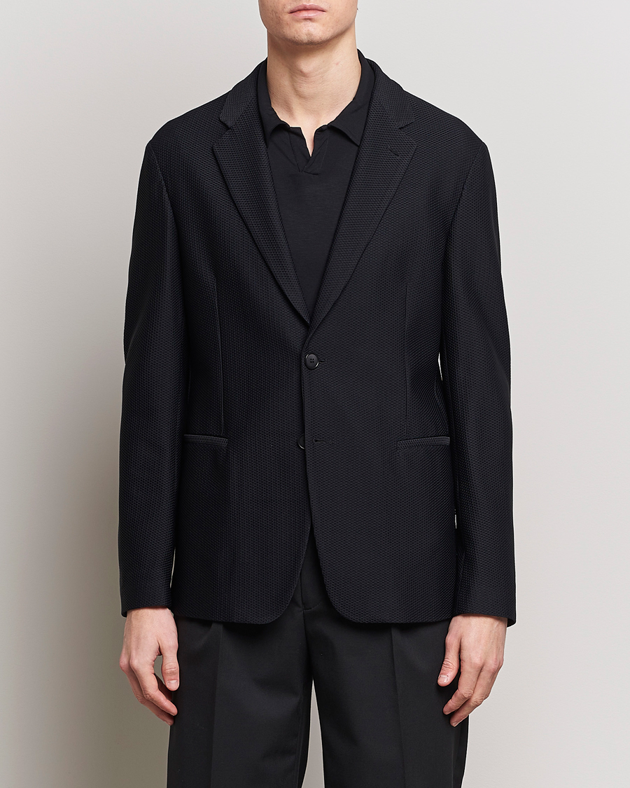 Men |  | Giorgio Armani | Single Breasted Mesh Blazer Black