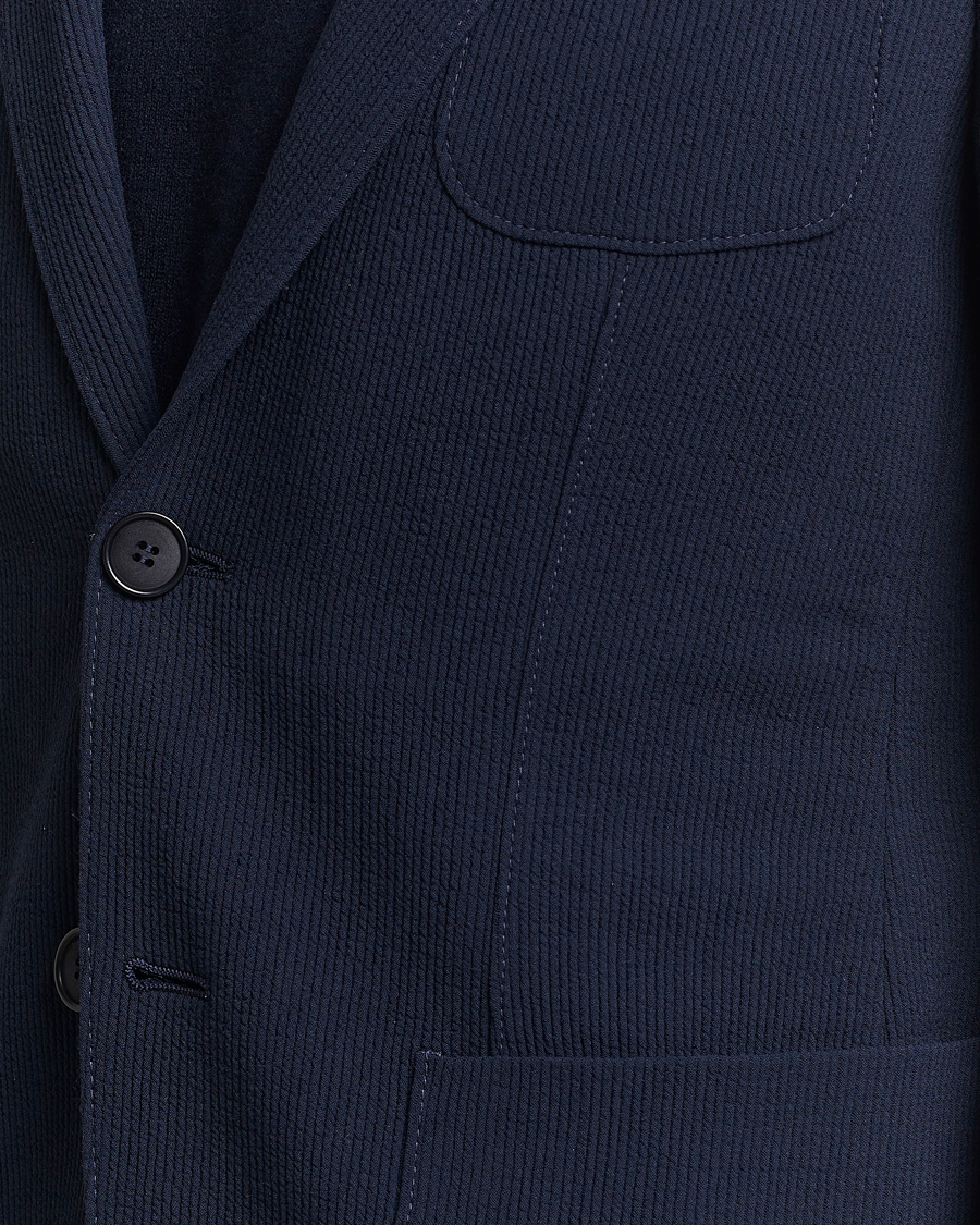 Herre | Blazere & jakker | Giorgio Armani | Single Breasted Rib Wool Blazer Navy