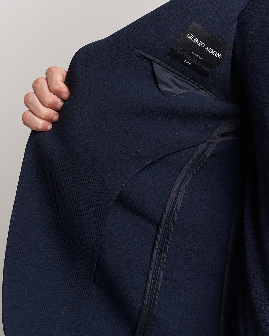 Herre | Blazere & jakker | Giorgio Armani | Single Breasted Rib Wool Blazer Navy