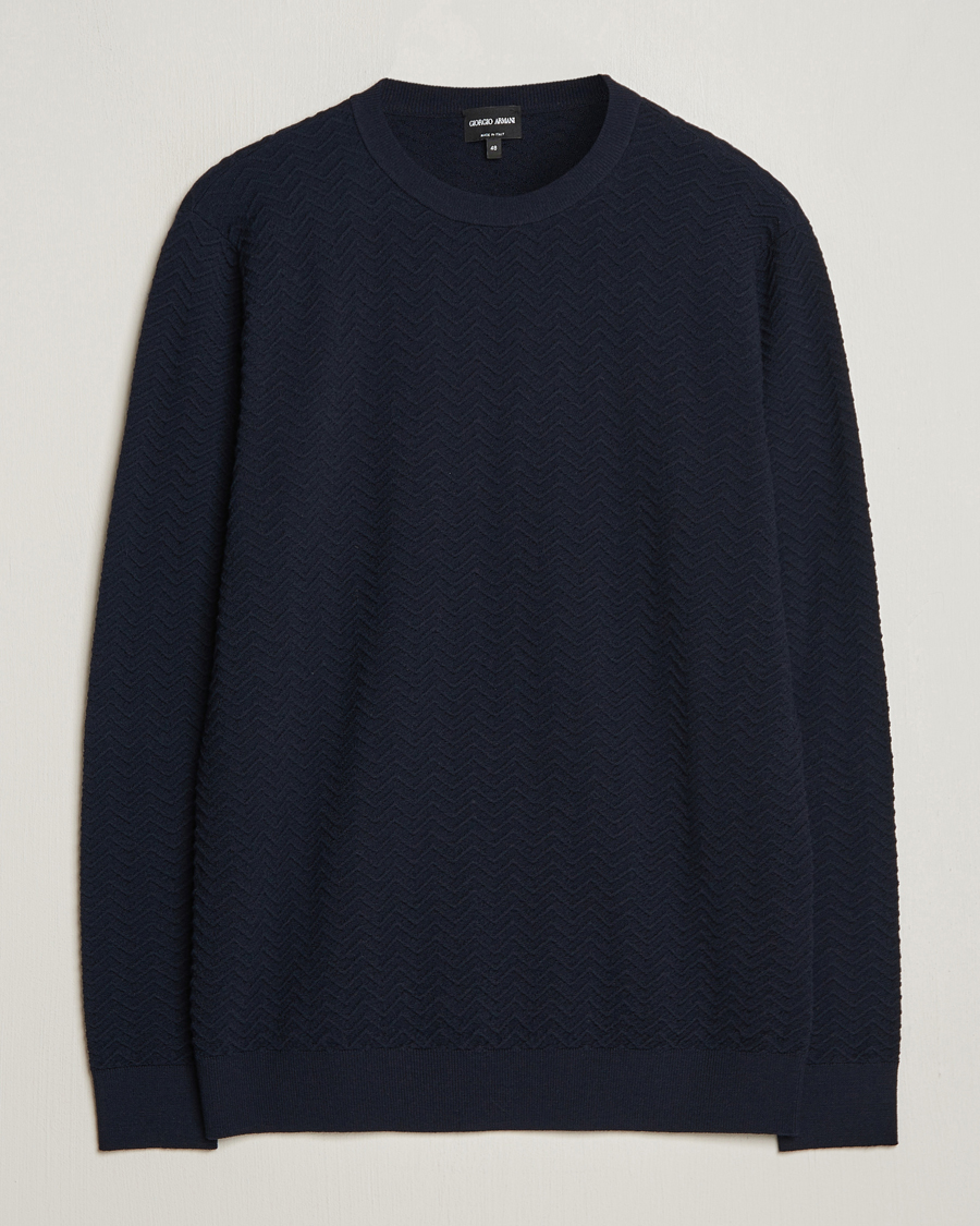 Herre | Trøjer | Giorgio Armani | Wool Chevron Pullover Navy