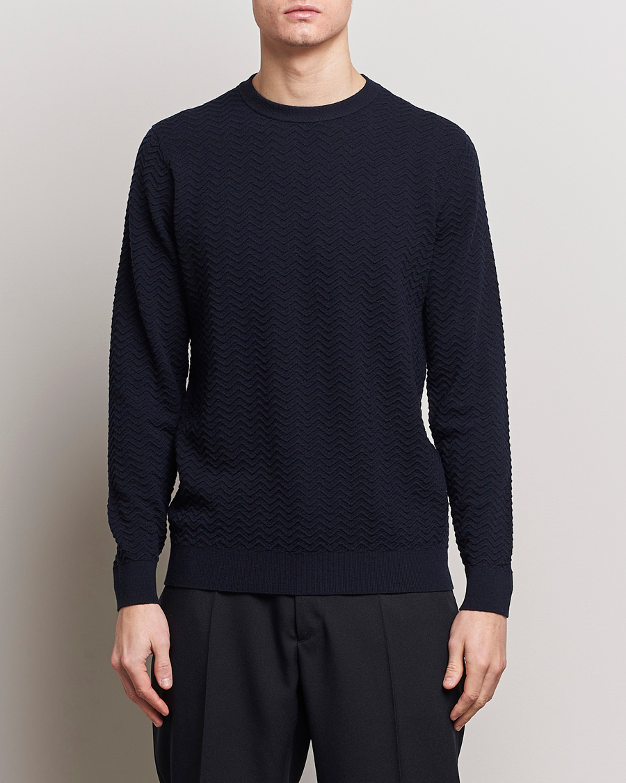 Herre | Afdelinger | Giorgio Armani | Wool Chevron Pullover Navy