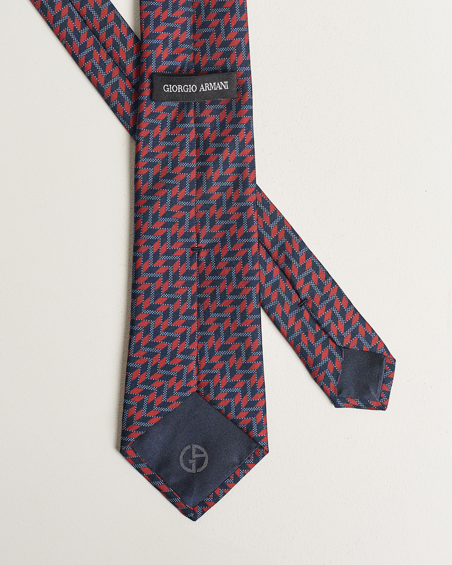 Herre | Giorgio Armani Printed Silk Tie Navy/Red | Giorgio Armani | Printed Silk Tie Navy/Red