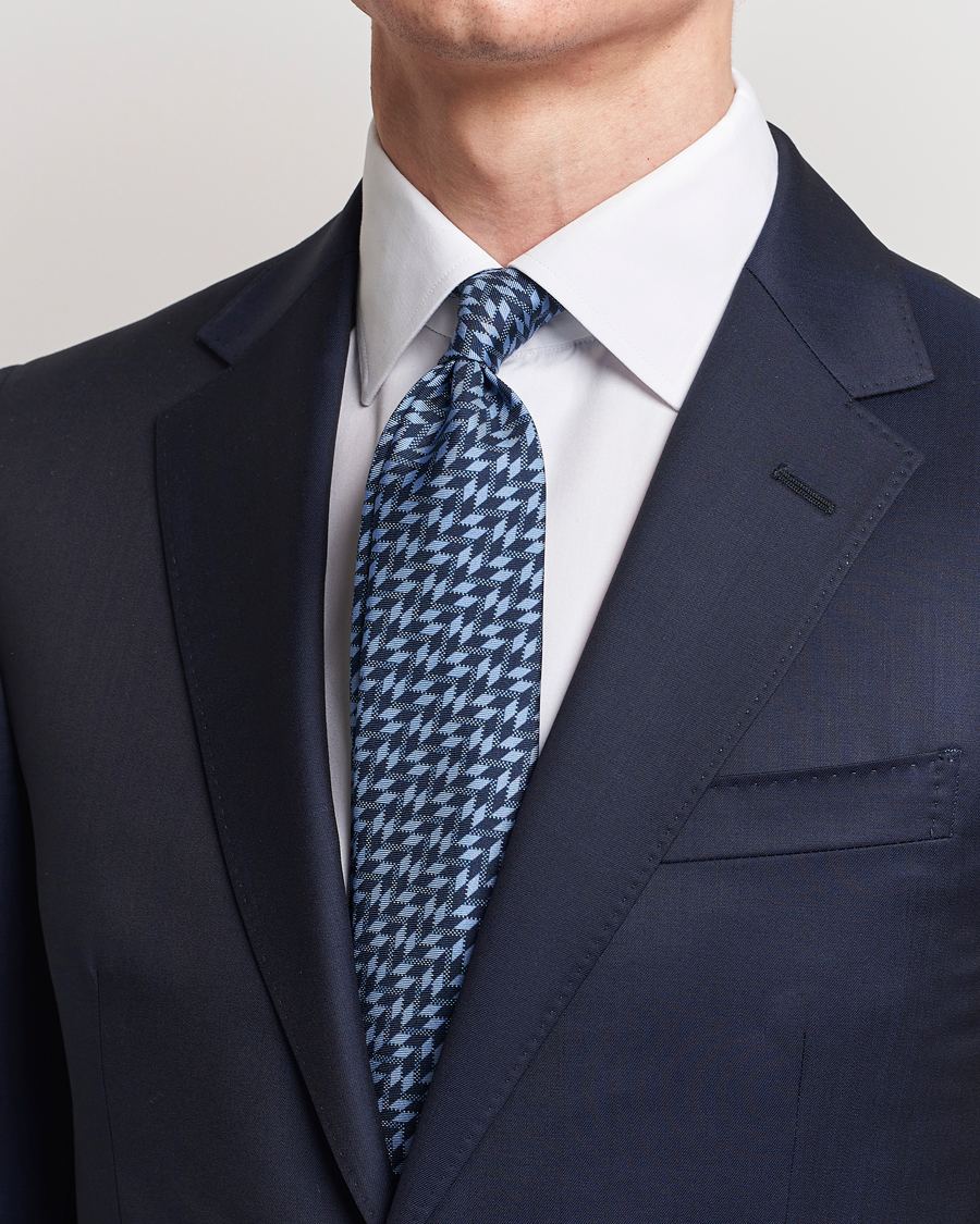 Herr |  | Giorgio Armani | Printed Silk Tie  Navy Blue