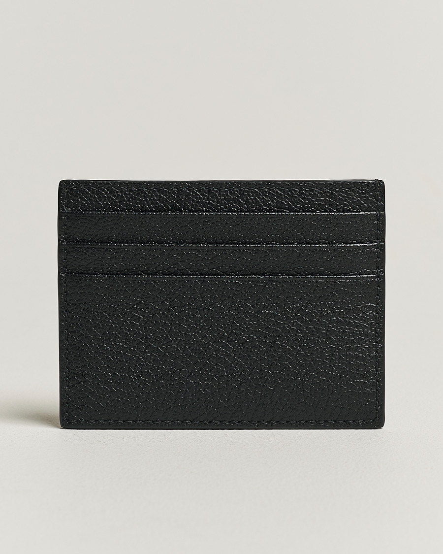 Herre | Italian Department | Giorgio Armani | Grain Leather Card Holder Black Calf