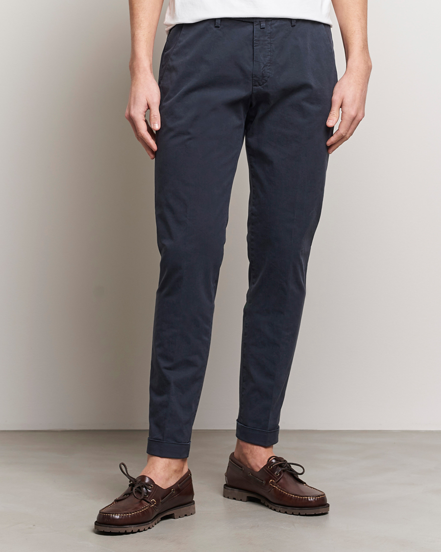 Herre | Italian Department | Briglia 1949 | Slim Fit Cotton Stretch Chinos Navy