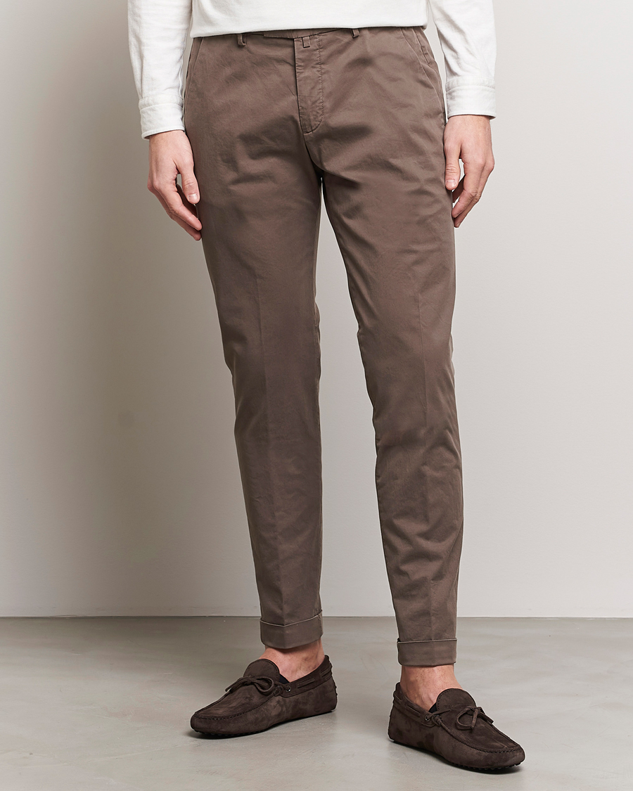 Herre |  | Briglia 1949 | Slim Fit Cotton Stretch Chinos Brown