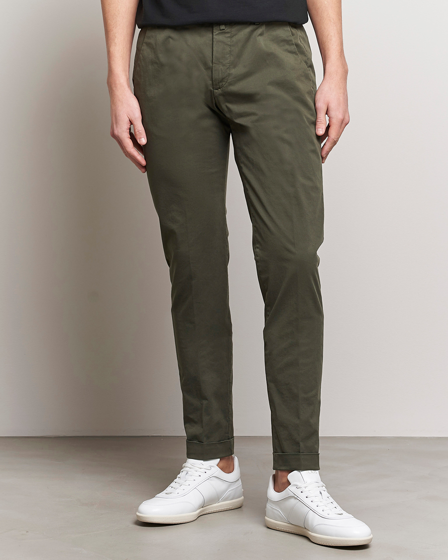 Herre | Italian Department | Briglia 1949 | Slim Fit  Cotton Stretch Chinos Olive