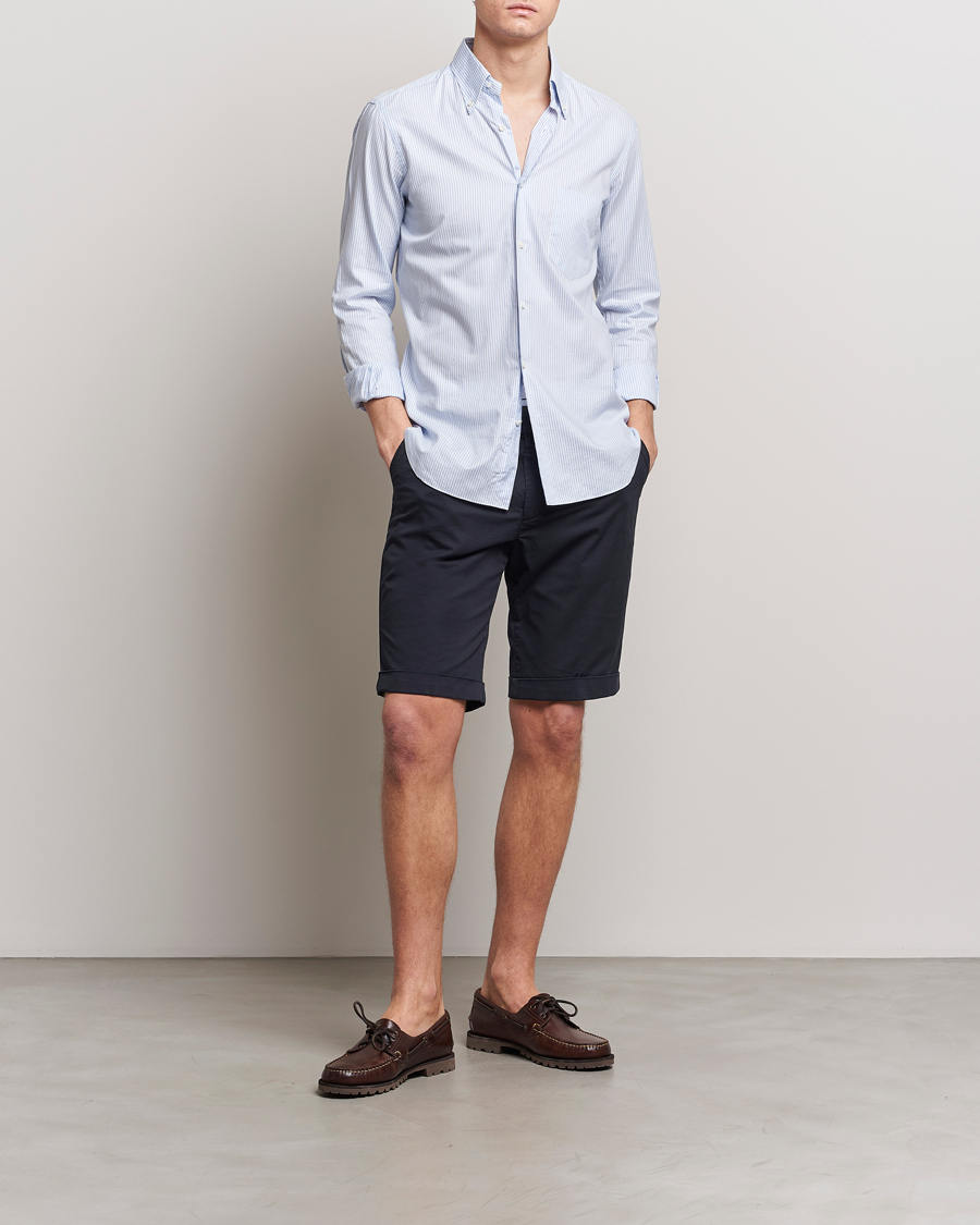 Herre | Shorts | Briglia 1949 | Pleated Cotton Shorts Navy