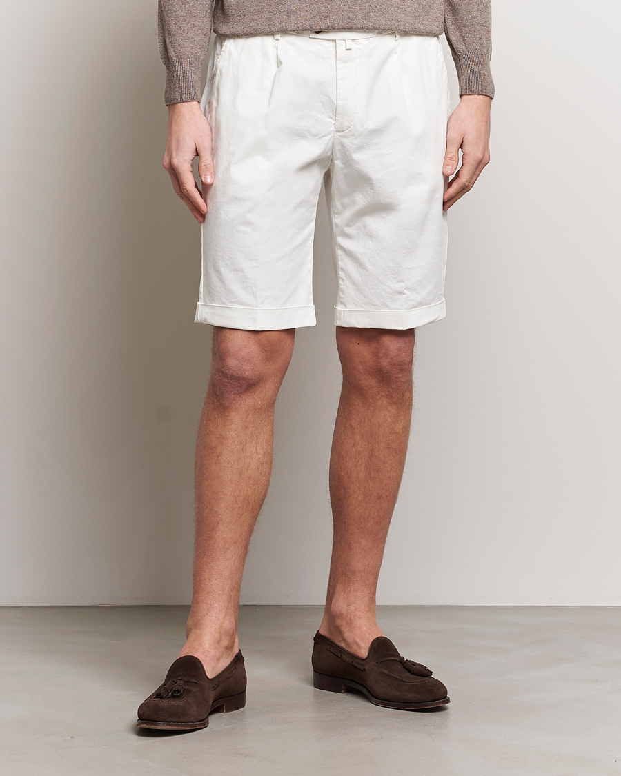 Herre | Chino shorts | Briglia 1949 | Pleated Cotton Shorts White