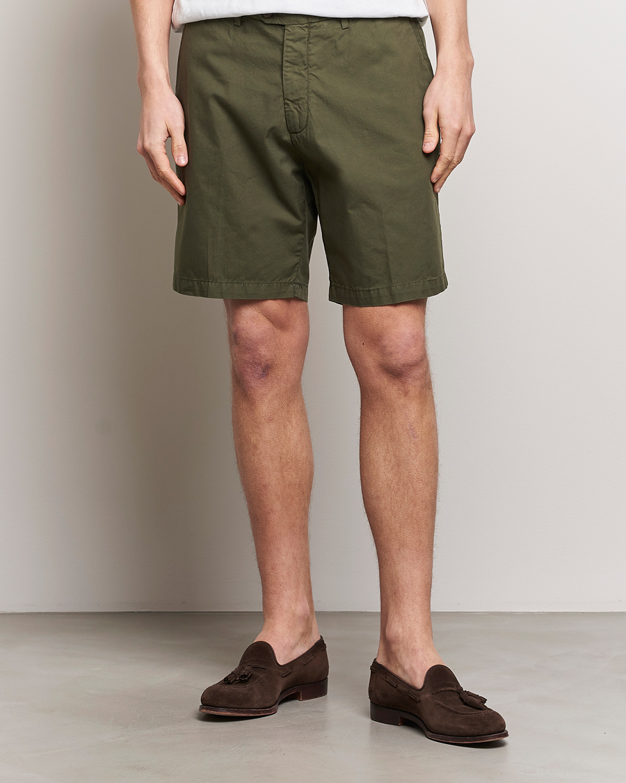 Herre | Italian Department | Briglia 1949 | Easy Fit Cotton Shorts Olive