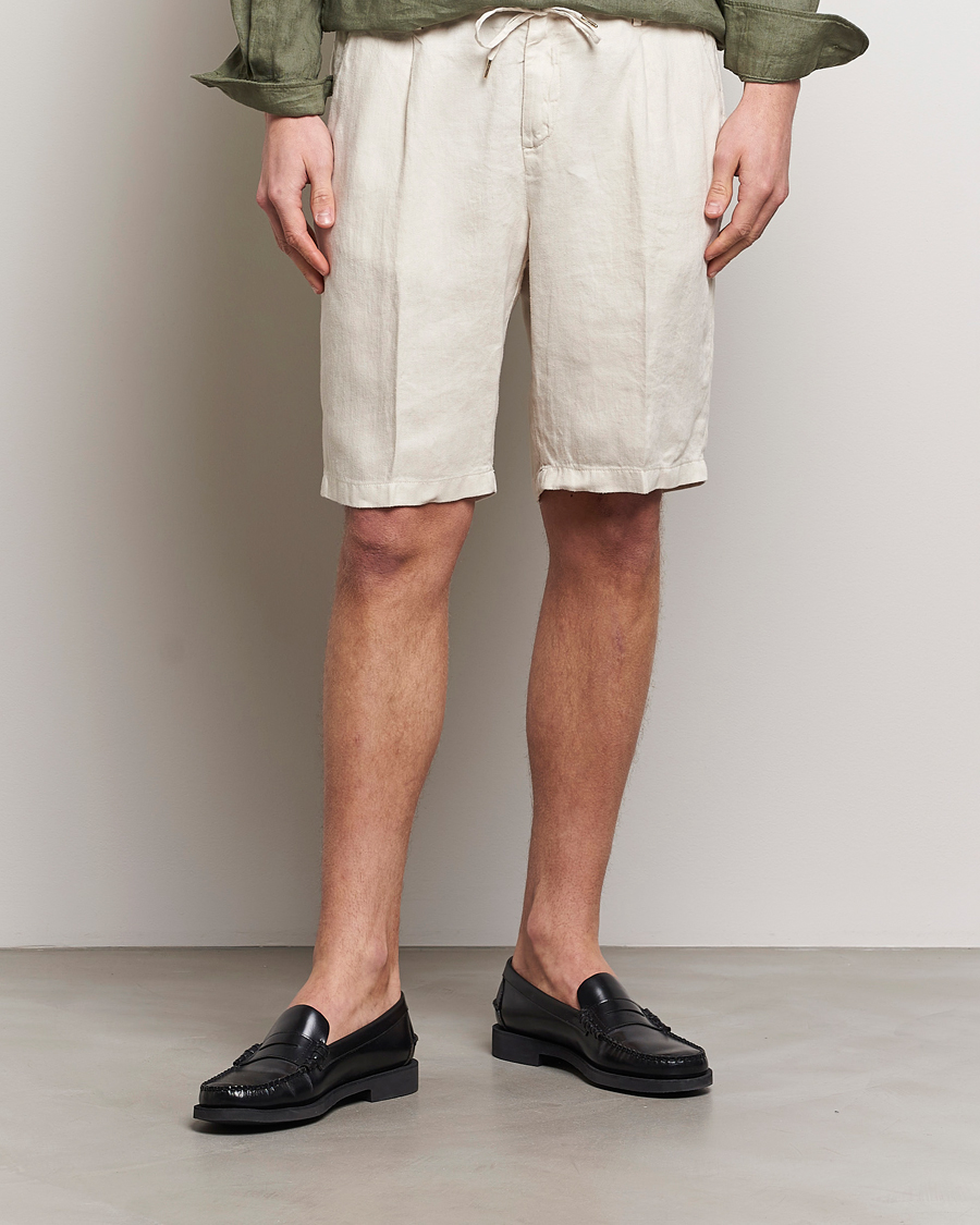 Herre | Italian Department | Briglia 1949 | Easy Fit Linen Shorts Off White